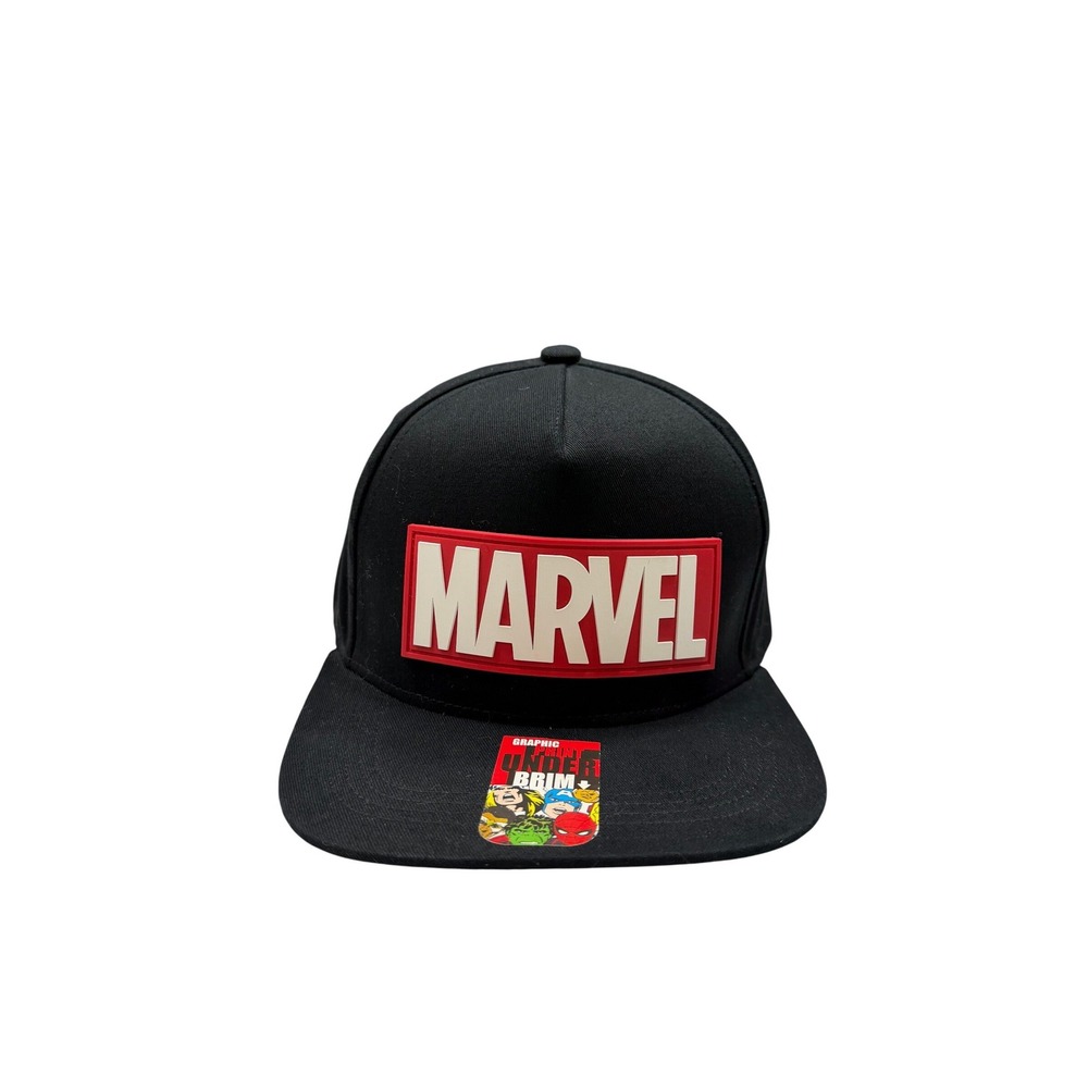 Marvel Snapback Hat Mens Black Graphic Under Brim Avengers Logo OSFA